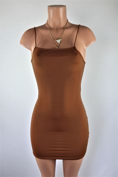 Cheap Sleeveless Brown Mini Dress, Fitted Brown Mini Dress, Brown Mini Dress For Date Night, Brown Mini Dress For Club, Summer Brown Mini Length Bodycon Dress, Brown Mini Dress For Night Out, Brown Mini Length Bodycon Summer Dress, Summer Brown Mini Bodycon Dress, Summer Mini Length Brown Bodycon Dress