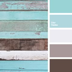 the color scheme is blue and gray, with white trimmings on wood planks