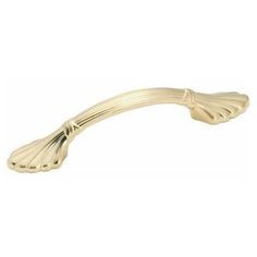 an image of a gold handle for a cabinet or cupboard door, on a white background