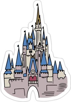 an image of a castle that is in the shape of a sticker or decal