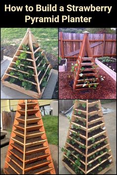 several different types of planters made out of wooden pallets