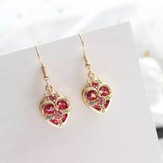 Brand New Celebrating Sailor Moon’s 25th Anniversary Are These Cute Dangle Pierced Earrings Sailor Moon Heart, Sailor Moon Earrings, Sailor Moon Jewelry, Sailor Moons, Cross Love, Red Heart Earrings, Anime Jewelry, Kawaii Jewelry, Crystal Cross