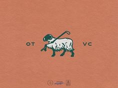 an image of a sheep with a sticker on it's back and the words ott vc written in blue