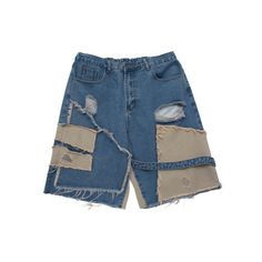 Applicable Scene: CasualPattern Type: PatchworkMaterial: PolyesterMaterial: CottonPant Style: RegularFit Type: StraightGender: MENWaist Type: MIDItem Type: Shortseta = 2-3 weeks Patchwork Shorts Denim, Custom Shorts Jeans, Custom Jean Shorts, Custom Jorts, Grunge Summer Outfits, Ropa Upcycling, Cropped Denim Pants, Sweatshirt Jean Jacket, Summer Shorts Denim