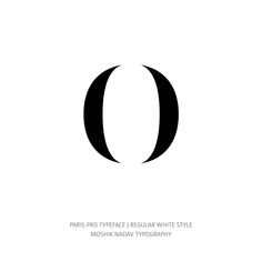 the letter o in black and white with an oval on it's back side