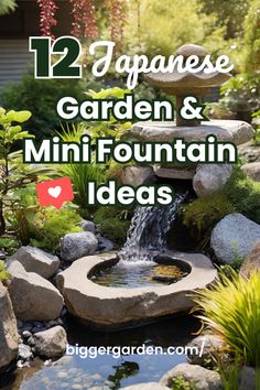 A serene Japanese garden with lush greenery and a mini fountain flowing into a small pond, showcasing one of twelve Japanese garden ideas with mini fountains. Mini Zen Garden Design, Small Zen Garden Ideas, Small Japanese Garden Ideas, Mini Japanese Garden, Japanese Water Feature, Japanese Garden Ideas, Japanese Garden Style, Japanese Gardens Design Ideas, Small Balconies