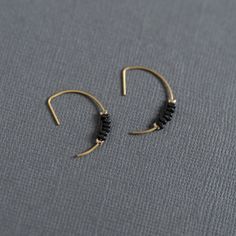 Artist earrings -matte black Modern Black Small Hoop Jewelry, Everyday Metal Cartilage Earrings With Ear Wire, Modern Black Hoop Jewelry, Minimalist Handmade Black Earrings, Black Hoop Earrings For Everyday, Black Everyday Hoop Earrings, Black Edgy Dangle Earrings, Edgy Black Dangle Earrings, Everyday Black Hoop Earrings