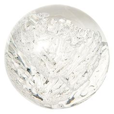 a clear glass ball on a white background