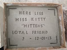 there lies miss kitty's mittens'royal friend, 2 - 12 - 2013