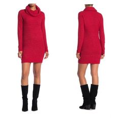 Free Press Nwt Cowl Neck Long Sleeve Sweater Dress Size: Large Color: Red Tango Complete Your Next Comfy Fall-Ready Look In This Cowl Neck Sweater Dress. - Cowl Neck - Long Sleeves - Slips On Over Head - Knit Construction - Ribbed Details 71% Acrylic, 26% Polyester, 3% Spandex Machine Wash Cold From A Smoke Free Environment Cowl Neck Sweater Dress, Cowl Neck Long Sleeve, Long Sleeve Sweater Dress, Cowl Neck Sweater, Large Size Dresses, Sleeve Sweater, Tango, Cowl Neck, Long Sleeve Sweater