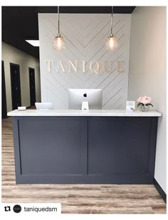 the front desk of tanquee is clean and ready for customers to use