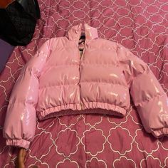 Add A Pop Of Pink To Your Look With This Cute Puffer Jacket. Featuring A Pink Vinyl Material With A Puffer Fit, We're Obsessed. Style With Your Go-To Jeans And Chunky Kicks For A Casual And Comfy Vibe. Category: Outerwear Product Type: Puffer Color: Pink Material: Vinyl Pink Puffer Jacket, Cropped Puffer Jacket, Pink Jacket, Bubblegum Pink, Puffer Coat, Cute Fits, Puffer, Jackets & Coats, Jackets For Women