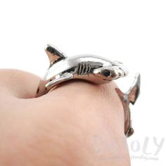 Hammerhead Shark Sea Creatures Shaped Wrap Around Ring in Shiny Silver | Size 5 to 9 | DOTOLY Animal Wrap Rings, Wrap Around Ring, Animal Hugs, Taurus Bull, Bull Cow, Animal Ring, Hammerhead Shark, Animal Rings, Detailed Ring