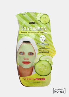 A peel-off, gel formula that deep cleans and moisturizes, keeping your skin looking fresh and hydrated. Keep clear of eyebrows when using. Cucumber Mask, Cucumber On Eyes, Creamy Cucumbers, Beauty Treats, Cleansing Face, Peel Off Mask, Skin Care Mask, Unclog Pores, Deep Cleansing