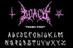 some type of graffiti font that is black and pink