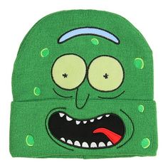 Bioworld Rick and Morty I'm Pickle Rick Hat Beanie The show centers around the titular characters Rick and Morty. Rick is a mentally gifted, but sociopathic and alcoholic scientist and a grandfather to Morty; an awkward, impressionable, and somewhat spineless teenage boy. Rick moves into the family home of Morty, where he immediately becomes a bad influence. This officially licensed cuff beanie features the character Pickle Rick. Made with cut fabric embroidered face details. One size fits most, Rick And Morty Hat, Cute Online Clothing Stores, Geeky Clothes, Pickle Rick, Hello Kitty Crochet, Cute Beanies, Crazy Funny Pictures, Cuffed Beanie, Hat Beanie