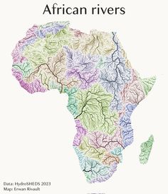 the map of africa is shown with colorful leaves on it's sides and words that read