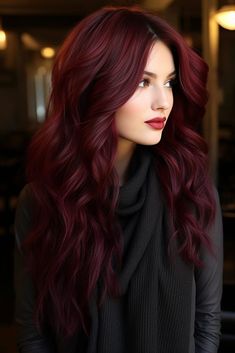 Mulled Wine Hair Color, Mulled Wine Hair, Wine Hair, Dark Red Hair, Burgundy Hair