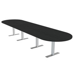 a black table with two white legs and an ironing board on the bottom one