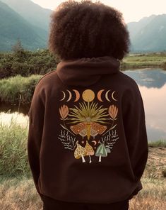 Cottagecore Mushroom Hoodie Forestcore Aesthetic Witchy - Etsy Canada Plus Size Witch, Moth Witch, Forestcore Aesthetic, Hoodie Grunge, Nature Hoodie, Witchy Clothing, Goblincore Aesthetic, Fairycore Aesthetic, Grunge Fairycore