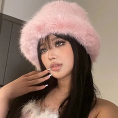 Lizakosht Luxury Faux Mink Fur Bucket Hat for Women Ins Winter Fluffy Plush Warm Fisherman Hat for High Quality Warm Thicken Beanies Hat z Winter Pink Bucket Hat, One Size, Pink Wide Brim Hat For Winter, Pink Brimmed Bucket Hat For Winter, Pink Winter Hat With Short Brim, Pink Short Brim Winter Hat, Pink Winter Bucket Hat, Pink Winter Bucket Mini Hat, Pink Winter Bucket Hat With Short Brim, Pink Bucket Hat For Winter