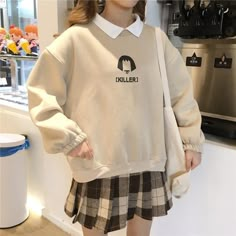 Mode Harajuku, Aesthetic Clothing Stores, Soft Girl Outfits, Kawaii Fashion Outfits, Korean Girl Fashion, Plaid Skirt, 가을 패션, Korean Outfits, Mode Inspiration