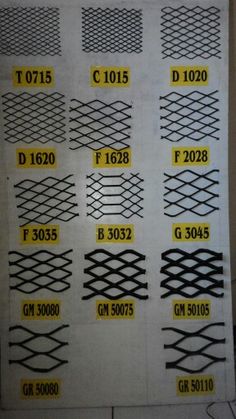 the number of different types of wires are shown in yellow and black numbers on white paper