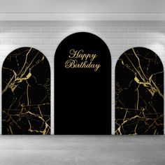 Black and Gold Marble Style Arch Backdrop Cover Gold Theme Birthday, 50 Fabulous Birthday, Black And Gold Party Decorations, Elegant Party Decorations, Black And Gold Theme, Elegant Birthday Party, Gold Backdrop, Gold Party Decorations, Black And Gold Marble