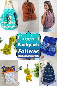 crochet backpack patterns for kids and adults to use as purses or bags