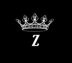 the letter z with a crown on it's head in front of a black background