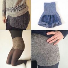 four different pictures of women's leg warmers and their legs in tight stockings