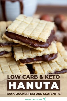 low carb and keto hanutaa cookies stacked on top of each other