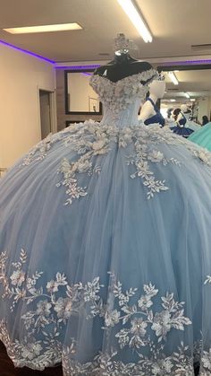 Blue A-line Prom Dress Ball Gown Evening Dress Lavender Quinceanera, Prom Dress Ball Gown, Dresses Lavender, Quinceñera Dresses, Dresses Quince, Quinceanera Dresses Pink