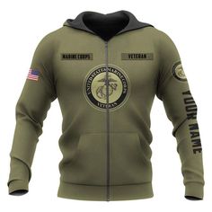 Marine Corps Veteran, Zipper Hoodies, Us Marine Corps, Us Marines, United States Marine Corps, Hoodie For Men, Military Gear, Us Marine, The Marine