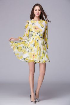 Shop affordable summer floral print chiffon short weeding guest dress with sleeves online. Free Shipping and Custom-made. Pro since 2009. Weeding Guest Dress, Saree Dress Design, Yellow Ruffle Dress, Summer Wedding Guest Dresses, Short Frocks, Chiffon Dress Short, Floral Frocks, Amalfi Coast Wedding, Frock Fashion