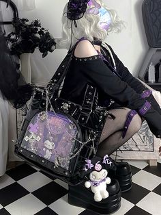 Goth Punk Outfits, Goth Bags, Gothic Backpacks, Punk Bag, Girly Punk, Goth Purse, Punk Rock Girl, Punk Style Outfits, Gothic Bag