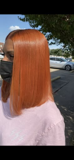 Hair Dye Ideas Full Head, Organe Hair Black Women, Spice Ginger Hair, Black Women Hairstyles Color, Hair Colors On Brown Skin Black Women, Ginger Bobs For Black Women, Copper Color Hair On Black Women