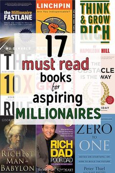 the cover of 17 must read books for aspiring rimillionaires