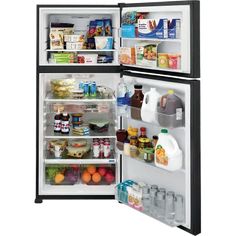 an open refrigerator filled with lots of food