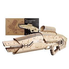 a wooden model of a star trek ship