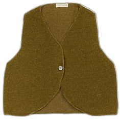 a brown sweater vest with buttons on the front and back, made out of wool