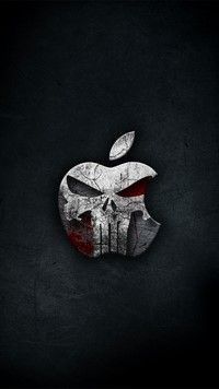 an apple logo with the skull on it