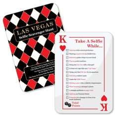 the las vegass card game is shown next to an image of a checkerboard