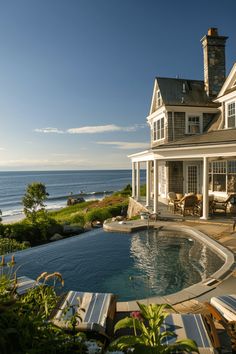 Elegant Seaside Retreat Coastal House, Newport Ri, Dream Travel Destinations, Ocean Views