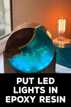 How to Put Led Lights in Epoxy Resin Resin Lights Diy, Resin Art With Lights, Diy Resin Nightlight, Epoxy Bar Top With Lights, Epoxy Resin Projects, Resin Fairy Lights, Resin With Led Lights, Resin Night Light