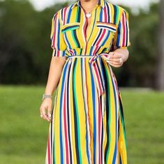 Yellow Stripped Long Dress Size S Chic Striped Shirt Dress For Vacation, Elegant Striped Shirt Dress For Vacation, Striped Short Sleeve Maxi Dress For Summer, Casual Multicolor Striped Dresses, Casual Multicolor Vertical Stripe Dresses, Casual Multicolor Dresses With Vertical Stripes, Casual Multicolor Dress With Vertical Stripes, Spring Vertical Striped Maxi Dress, Spring Dresses With Vertical Stripes In Multicolor