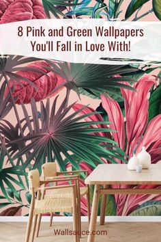 pink and green wallpapers with the words 8 pink and green wallpapers you'll fall in love with