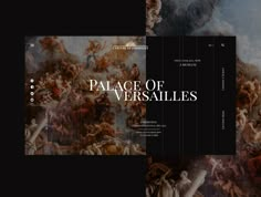 the front and back covers of palace of versallies, with an image of people