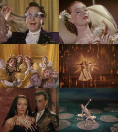 the collage shows two people dressed in costumes and one is wearing a costume that looks like a ballerina