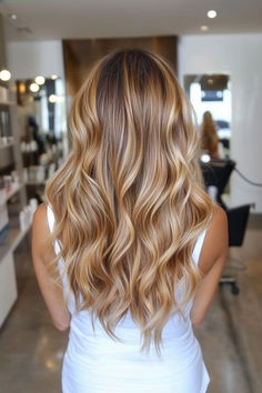 Caramel blonde balayage with warm, sun-kissed tones for a rich, dimensional finish. Caramel Blonde Balayage, Balayage Hair Ideas